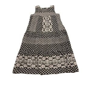 The Vermont Country Store Women's Gray Cotton Patchwork Sleeveless Midi Dress M